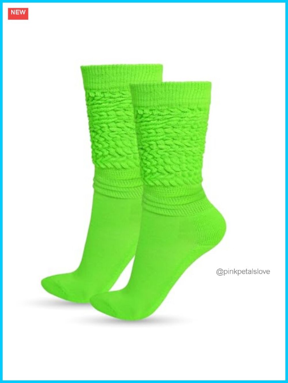 Neon Slouch Socks 80s 90s Women's Extra Long Scrunch Knee High